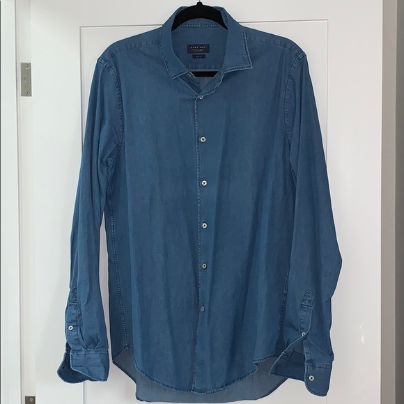 Zara • Men’s Denim-like Slim Shirt - Picture 1 of 4